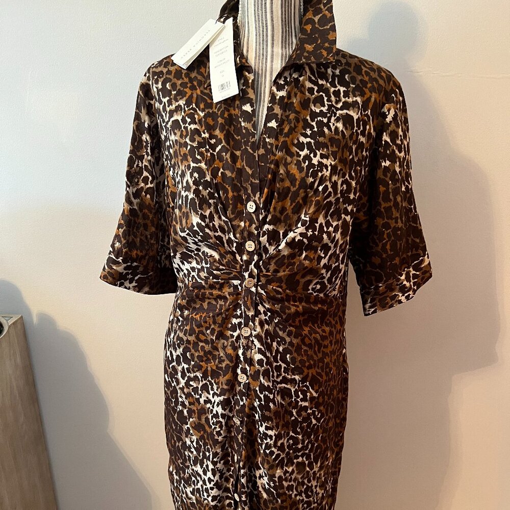 Linen Shirtdress in animal print